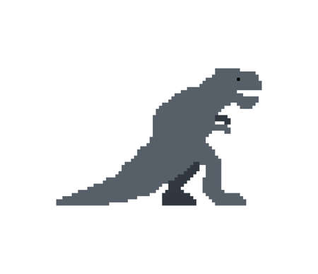 Tyrannosaur pixel art dinosaur. pixelated Ancient animal. 8bit Dino prehistoric monster. Beast is Jurassic periodのイラスト素材