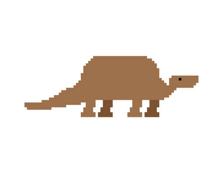 Ankylosaurus pixel art dinosaur. pixelated Ancient animal. 8bit Dino prehistoric monster. Beast is Jurassic periodのイラスト素材