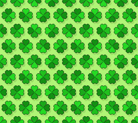 Shamrock pixel art pattern seamless. 8 bit Clover background. pixelated St. Patrick 's Day Irish holiday backdropのイラスト素材