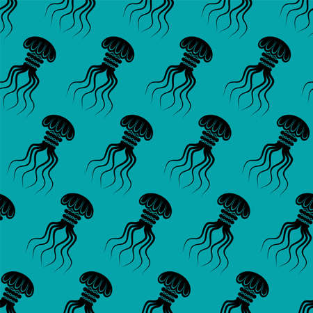 Jellyfish pattern seamless. medusa background. marine animal vector textureのイラスト素材