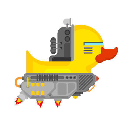 rubber duck robot. cyber duck toy of the futureのイラスト素材