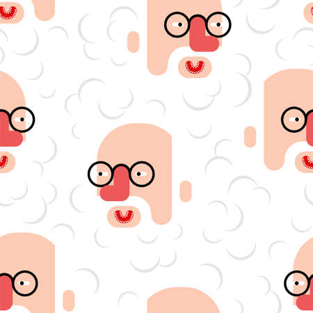 Grandfather face pattern seamless. Old man's beard background