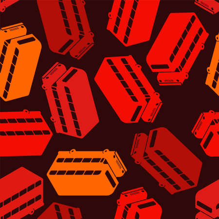 London Red double decker bus pattern seamless. UK Landmark bus background. vector textureのイラスト素材