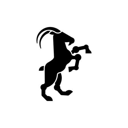Goat heraldic animal silhouette. Fantastic Beast. Monster for coat of arms. heraldry design element.のイラスト素材