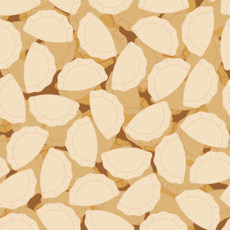 Jiaozi Chinese dumplings pattern seamless. Traditional food in China backgroundのイラスト素材