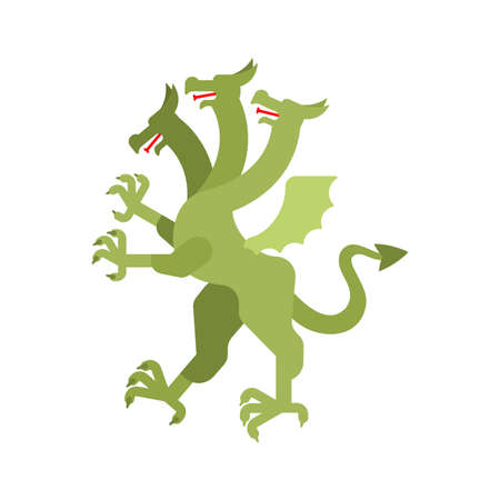 Hydra heraldic animal. Fantastic beast. Monster for coat of arms. heraldry design element.のイラスト素材
