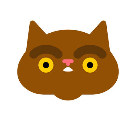 Surprised cat face isolated. vector illustration petのイラスト素材