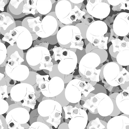 Skull pattern seamless. skeleton head background. bone textureのイラスト素材