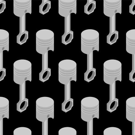 Engine piston pattern seamless. motorcycle pistons background. car workshop textureのイラスト素材