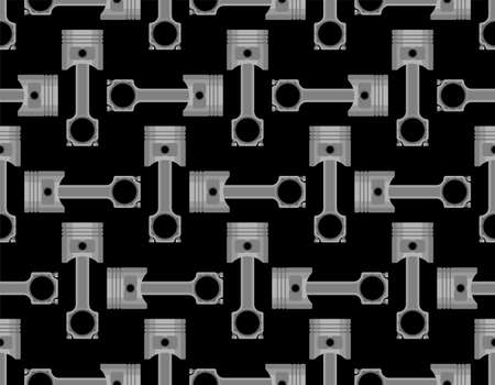 Engine piston pattern seamless. motorcycle pistons background. car workshop textureのイラスト素材