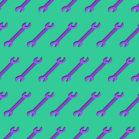 Wrench pattern seamless. Repair Tool background. vector textureのイラスト素材