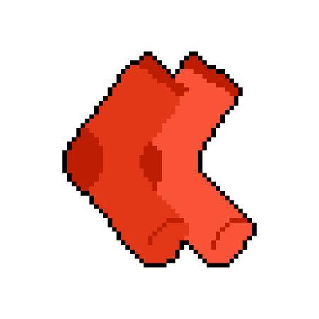 Socks pixel art. Sock 8bit. pixelated vector illustrationのイラスト素材