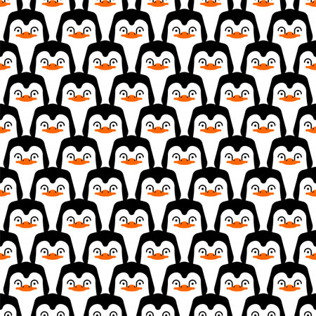Penguin pattern seamless. Penguins background. polar bird textureのイラスト素材