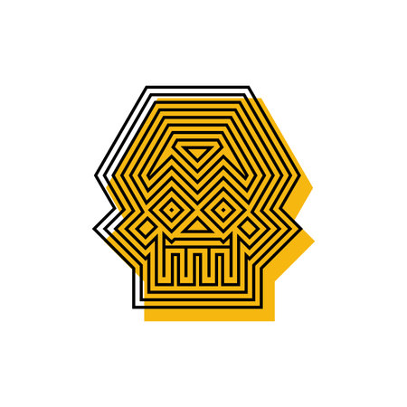 geometric skull. abstract skeleton head. vector illustrationのイラスト素材