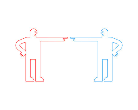 Opponents shout and wear. two people quarrelのイラスト素材