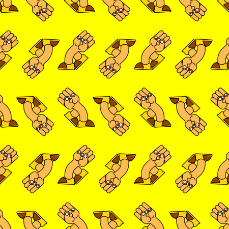 Running fist Pattern seamless. fist run Background. vector textureのイラスト素材