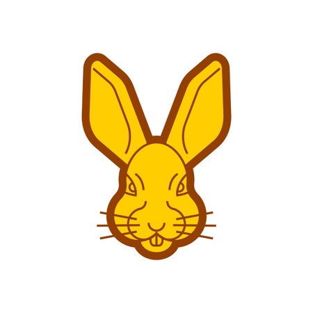 Hare face isolated. rabbit muzzle Vector illustrationのイラスト素材