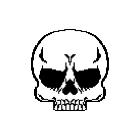Pixel art Skull Anatomical isolated. 8 bit Skeleton head. pixelated Vector illustrationのイラスト素材