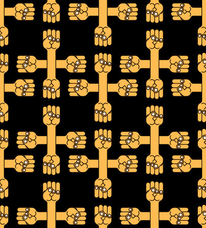Fist Pattern seamless. fists background. vector textureのイラスト素材