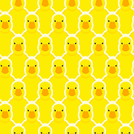 Duckling Pattern seamless. little duck Background. baby fabric ornamentのイラスト素材