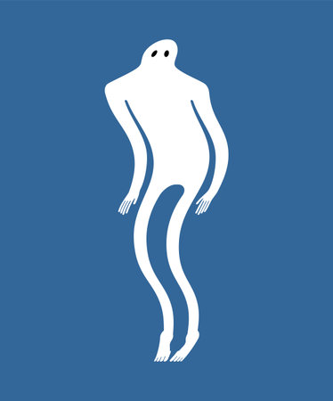 Ghost man isolated. human phantom. Spook vector illustrationのイラスト素材