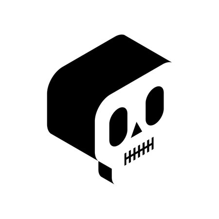 Skull isometric style icon. Cranium sign Vector illustrationのイラスト素材