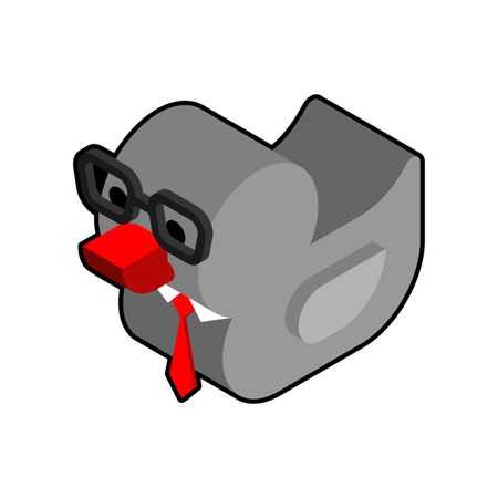 rubber duck businessman. rubber duck manager. vector illustrationのイラスト素材