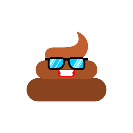 cool shit. Poop in sunglasses. vector illustrationのイラスト素材