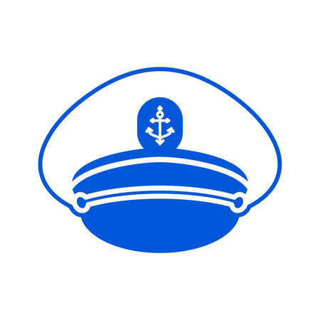 Captain cap icon isolated. vector illustrationのイラスト素材