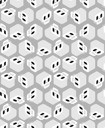 Skull pattern seamless isometric style. Cranium background. cartoon Ornament of kids fabricのイラスト素材