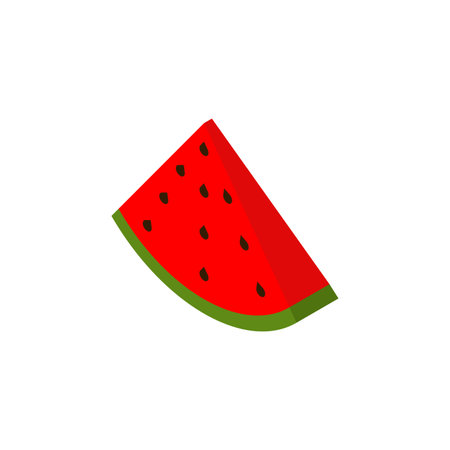 Watermelon piece isometric style . Berry vector illustrationのイラスト素材