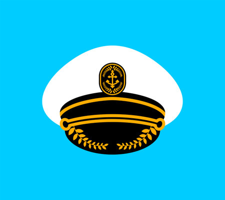 Captain cap icon isolated. vector illustrationのイラスト素材