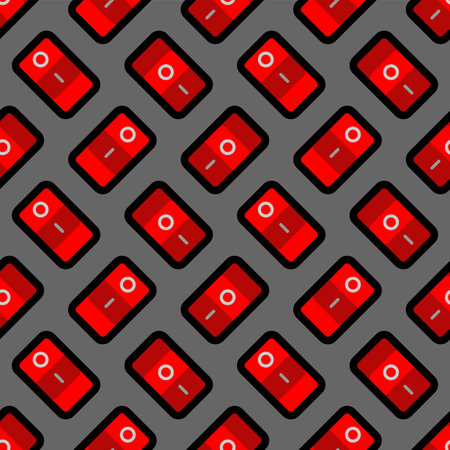 Switch off and on pattern seamless. On/off button background. vector textureのイラスト素材
