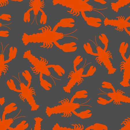 Crayfish pattern seamless. Sea animal with claws background. baby fabric textureの写真素材