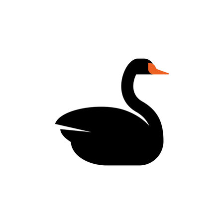 Black swan sign isolated. vector illustrationの写真素材