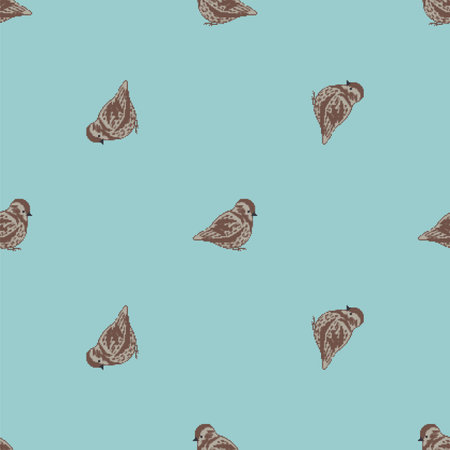 Sparrow pattern seamless. small bird background. baby fabric textureの写真素材