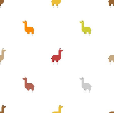 llama alpaca cartoon pattern seamless. Ornament of kids fabricのイラスト素材