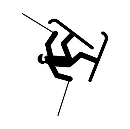 Skier sign symbol. Ski icon. vector illustrationのイラスト素材