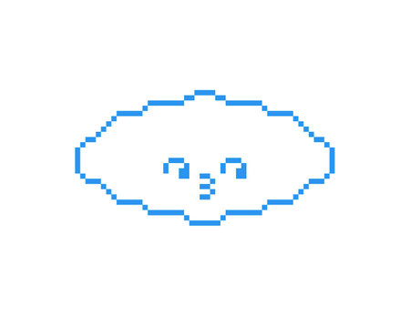 cloud pixel art. 8 bit Vector illustrationのイラスト素材