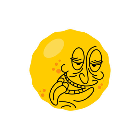 Drunk face mood. Alcoholic emoji cartoon Vector illustrationのイラスト素材