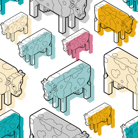 Cow pattern seamless. cows background. baby fabric textureのイラスト素材