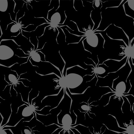 Spider pattern seamless. Poisonous dangerous insect background. vector textureのイラスト素材