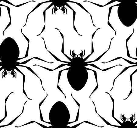 Spider pattern seamless. Poisonous dangerous insect background. vector textureのイラスト素材