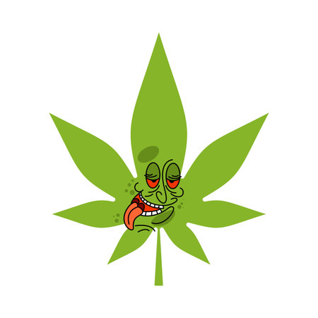 Marijuana leaf cartoon isolated. cannabis leafのイラスト素材