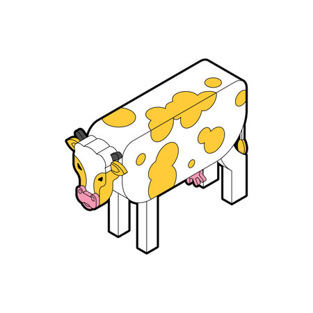Cow isometric style isolated. vector illustrationのイラスト素材