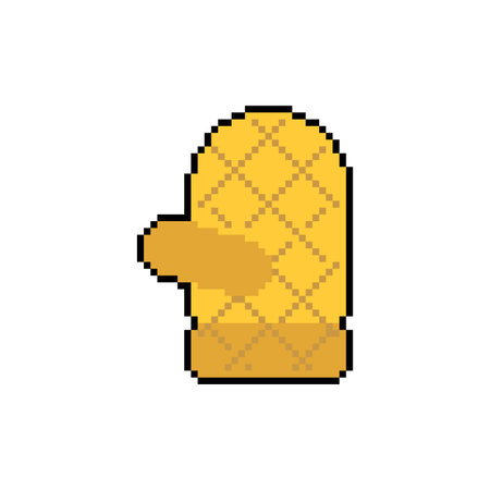 Hot glove pixel art. 8 bit Kitchen utensil pixelated. vector illustrationのイラスト素材