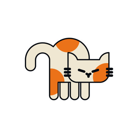 Cartoon cute kitten isolated. pet Vector illustrationのイラスト素材