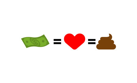 Love equals money and equals shit. love math conceptのイラスト素材
