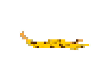 Banana peel Pixel art. 8 bit Old rotten banana peel.のイラスト素材