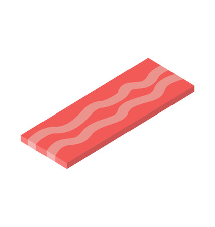 Bacon isometric isolated. Thin layer of fried meatのイラスト素材